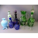 OVERLAY/CUT & OTHER COLOURFUL GLASSWARE