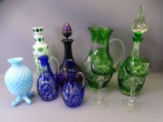 OVERLAY/CUT & OTHER COLOURFUL GLASSWARE