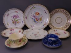 ANTIQUE & LATER CABINET PLATES/CUPS & SAUCERS, a mixed selection by K P M and others