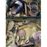 VINTAGE & LATER COPPER & BRASSWARE (within 2 boxes)