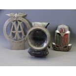 AUTOMOBILIA - an early white metal AA badge, No 1341 with added eagle to the top and bearing the