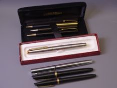 WATERMAN - 2 Vintage (1950s and 1960s/70s) Black Waterman fountain pens both with gold plated