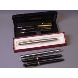 WATERMAN - 2 Vintage (1950s and 1960s/70s) Black Waterman fountain pens both with gold plated