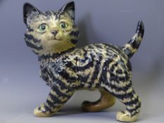 BESWICK POTTERY KITTEN - a standing kitten in 'Swiss Roll' pattern, 11cms H, 11cms L