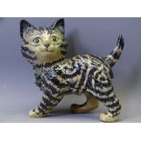 BESWICK POTTERY KITTEN - a standing kitten in 'Swiss Roll' pattern, 11cms H, 11cms L