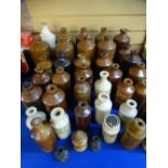 STONEWARE INK BOTTLES, a good quantity, with or without contents, labels include Stephens, Brunswick