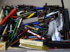 VINTAGE & LATER FOUNTAIN & BALLPOINT PENS ETC, a large mainly loose quantity for spares and