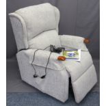 PRESTBURY ELECTRIC RECLINING ARMCHAIR in contemporary stone and fleck upholstery E/T