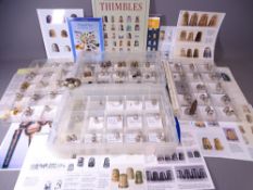 SILVER, DORCAS, WHITE & OTHER METALS THIMBLE COLLECTION, 120 plus items including 56 hallmarked or