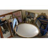 MIRRORS - for wall hanging, an assortment (7) - typical size 70 x 50cms