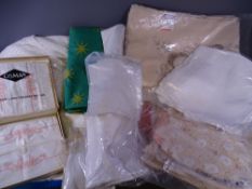 LINEN - a large parcel of vintage and other, mainly table linen (2 boxes)