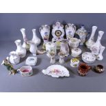 CABINET CHINA including Staffordshire clock trio, Quimper ETC