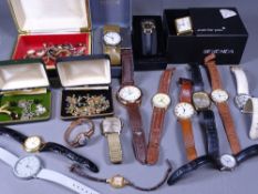 LADY'S & GENT'S WRISTWATCHES, costume and other jewellery including a silver black onyx set signet