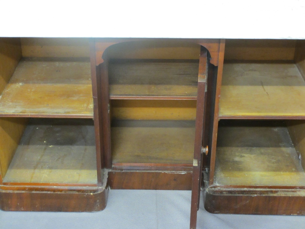 VICTORIAN WASHSTAND - marble splashback over three cupboard base with interior shelves, 98cms H, - Image 3 of 3