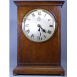 RAF LARGE MANTEL CLOCK with silvered, Roman numeral dial, single fusee movement, 48cms tall