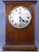 RAF LARGE MANTEL CLOCK with silvered, Roman numeral dial, single fusee movement, 48cms tall