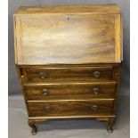 MAHOGANY BUREAU, 107cms H, 78cms W, 43cms D