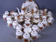 ROYAL ALBERT COUNTRY ROSES TEAWARE - 61 pieces