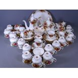 ROYAL ALBERT COUNTRY ROSES TEAWARE - 61 pieces