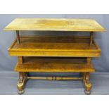 POLLARD OAK 'RISE & FALL' THREE TIER DUMB WAITER/OR BUFFET after a design by Gillows