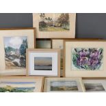 BARBARA TOWNSON pastels (2) - Pembrokeshire scenes, initialled, 14 x 19cms, RHIAN HUGHES mixed media