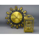 ACTIM AUTOMATIC VINTAGE WALL CLOCK with a German Schutz brass Anniversary mantel clock