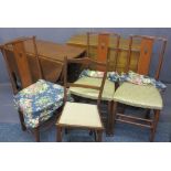 FURNITURE PARCEL - OAK REPRODUCTION GATELEG TABLE, 75cms H, 94cms W, 40cms D closed and one other