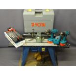 TOOLS - Makita cordless drill with charger, Ryobi table router ETC