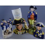 ROYAL DOULTON CHARACTER JUG - Vice Admiral Lord Nelson, Staffordshire group - Death of Nelson,