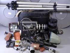 BOLEX H16 REFLEX CINE CAMERA, a large quantity of reels, a screen and other photographic items, a