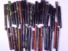 VINTANGE FOUNTAIN PENS (39), all having 14ct gold nibs with a swan metal pocket clip, names to the