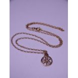 TLWS JEWELLERY - a small 9ct Celtic style pendant with chain, 3grms