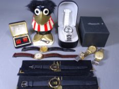 VINTAGE & LATER WRISTWATCHES, Trustee Savings Bank money box and a pair of Manhattan Windsor