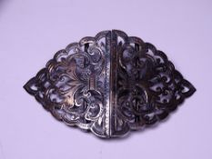 LADY'S BUCKLE TWO PIECE/SILVER WITH SCROLL DECORATION, 0.75ozs, Birmingham 1900