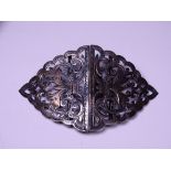 LADY'S BUCKLE TWO PIECE/SILVER WITH SCROLL DECORATION, 0.75ozs, Birmingham 1900