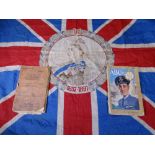 AIR MINISTRY & ONE OTHER RAF BOOKS and a commemorative flag Victoria 60 year Jubilee, the books