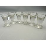 VINTAGE GLASSWARE - six clear glass ice cream licks, 10cms tall