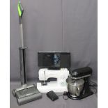 SINGER TALENT SEWING MACHINE, G Tech vacuum (no charger), Artisan Kitchen Aid food mixer and a