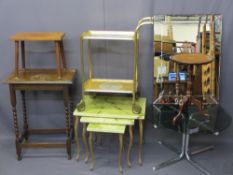 FURNITURE PARCEL (7) to include twist leg side table, one other, a two-tier trolley, faux marble