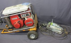 HONDA GENERATOR E53500 on trolley and a Tirfor mechanical winch