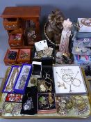 9CT GOLD, SILVER, COSTUME JEWELLERY & COLLECTABLES, a good mixed quantity on two trays