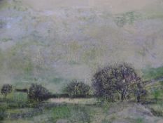 TIANA MARIE watercolour - atmospheric rural scene, entitled verso 'Little Langdale', signed, 36 x