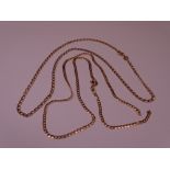 9CT CHAINS ETC - a flat curb neck chain, 2.5grms and a 9ct link chain, 3.3grms