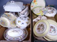 WORCESTER EVESHAM OVEN-TO-TABLEWARE, period Staffordshire dinnerware, Masons plates ETC (2 boxes)