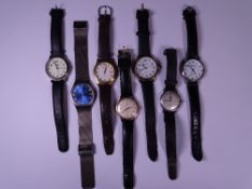 9CT GOLD CASED CYMA/CYMAFLEX & OTHER GENTLEMAN'S WRISTWATCHES including a Bering/Titanium with