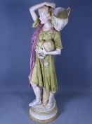 ROYAL DUX TYPICAL FIGURE OF A WATER CARRIER OR SIMILAR, 54cms H (A/F)