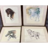 L KIERNAN Limited Edition prints (4) - Equestrian related, all signed in pencil, 48 x 41cms (the