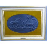 WEDGWOOD LIMITED EDITION PLAQUE IN FRAME - 'The frightened horse', modelled by George Stubbs, 40 x