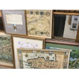 PAINTINGS, MAPS, WOOLWORKS & MIRRORS (large gilt framed), a parcel, 87 x 60cms