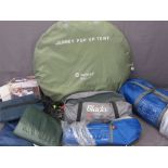 CAMPING EQUIPMENT to include Outwell 'Jersey M' pop-up tent and 'Montana 4' tent, Blacks 'Lupus' and